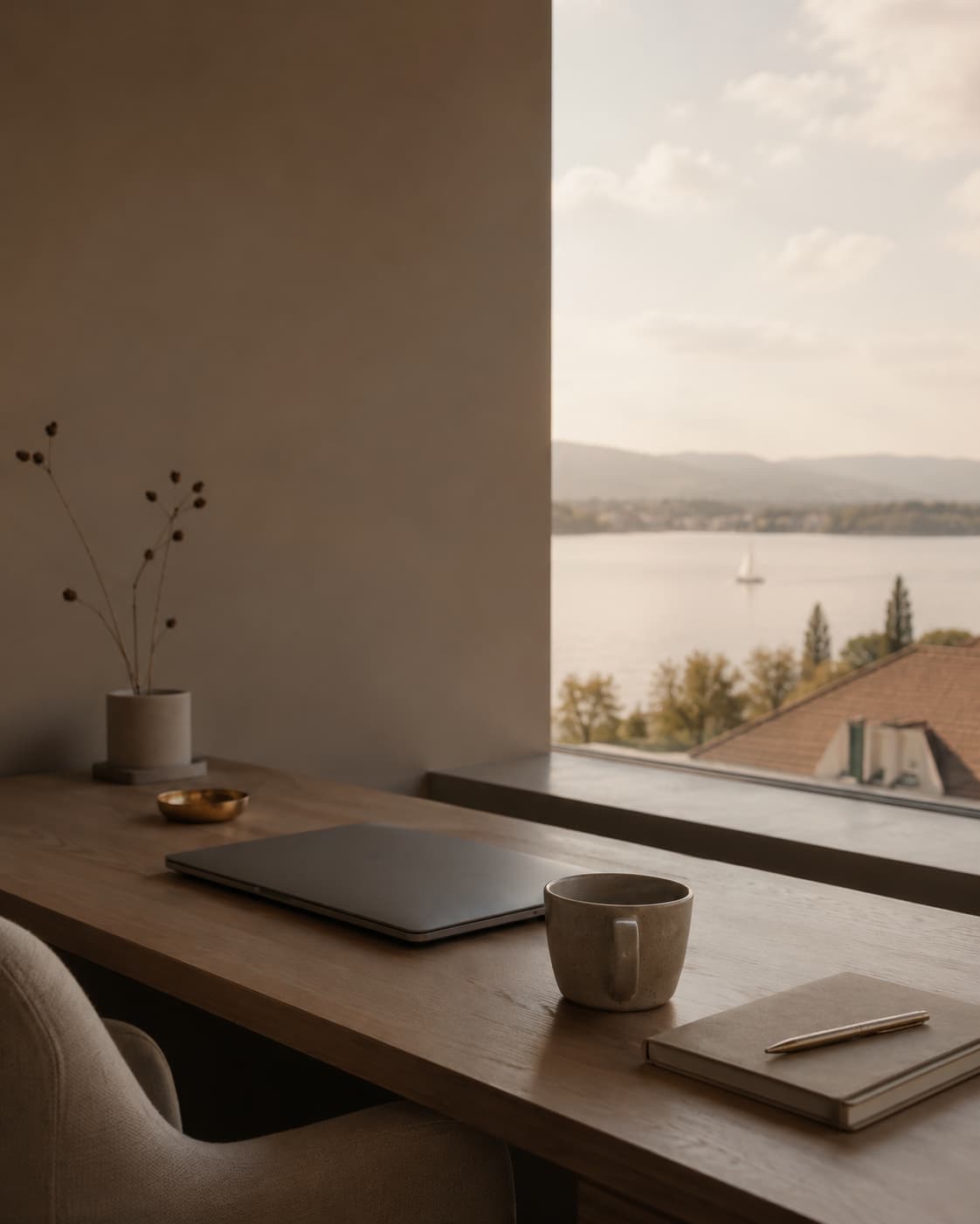 Arbeitsplatz mit Blick auf den Zürichsee